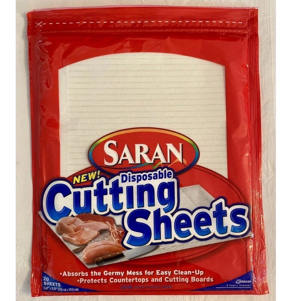Vtg Saran Disposable Cutting Sheets 20 Count Absorbent Mats discontinued New